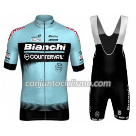 Conjunto Maillot + Culotte Corto con tirantes 2018 Bianchi Countervail N001